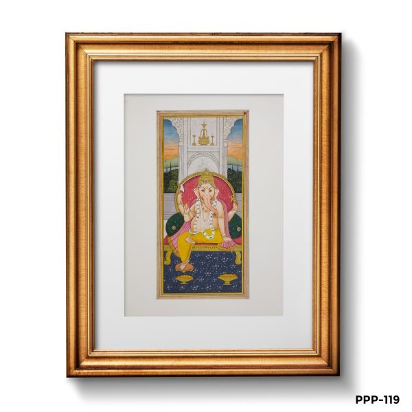 Miniature Painting Of Sitting Ganesha