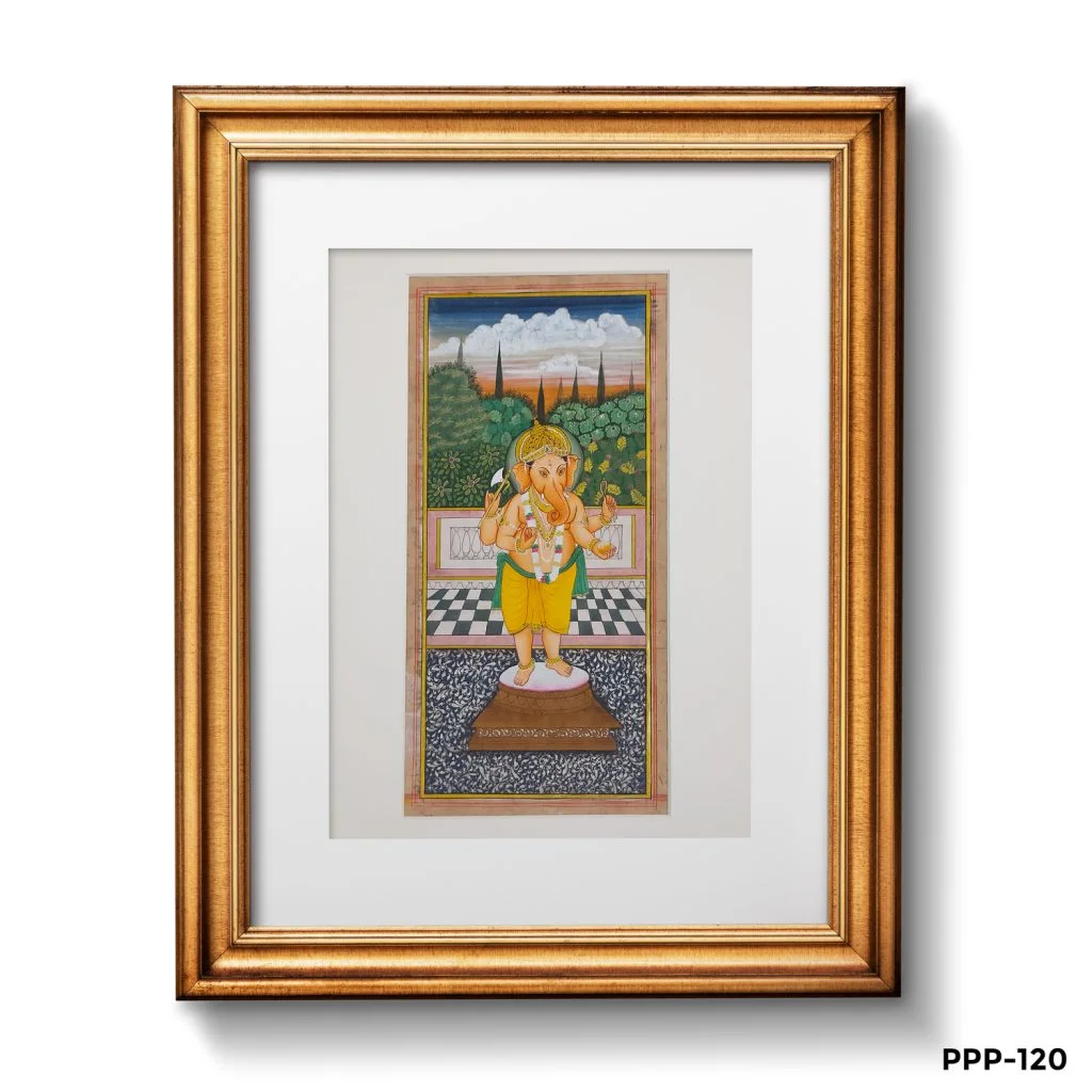 Miniature Painting Of Standing Ganesha
