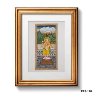 Miniature Painting Of Standing Ganesha