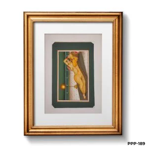 Miniature Painting Of Nude Potrait Of Mughal Harein Girl