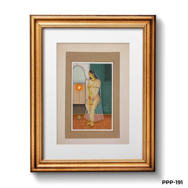 Miniature Painting Of Nude Potrait Of Mughal Harein Girl