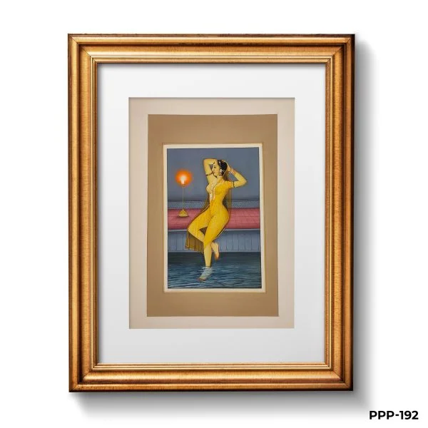 Miniature Painting Of Nude Potrait Of Mughal Harein Girl