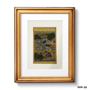 Miniature Painting Of Shajahan On A Royal Hunt