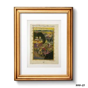 Miniature Painting Of Shajahan On A Royal Hunt