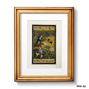 Miniature Painting Of Royal Army Hunting