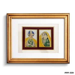 Marble Painting Of Hindu King And Queen
