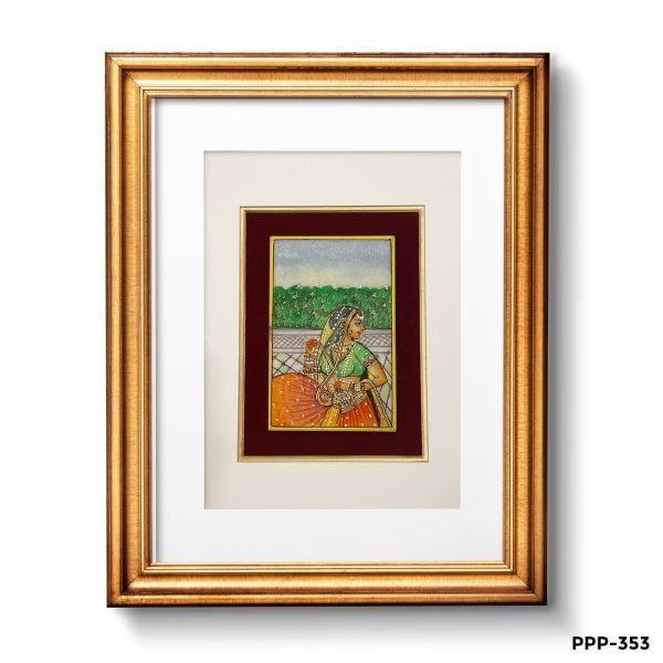 Marble Painting Of Rajasthani Princess