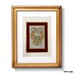 Marble Painting Of Peakock Styled Necklace