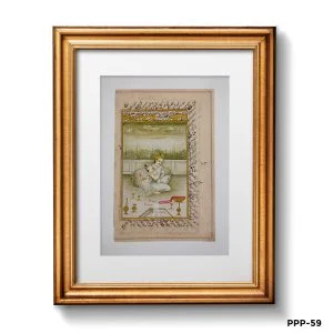 Miniature Painting Of Jahangir In The Harein