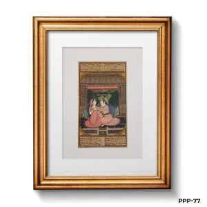 Miniature Painting Of Jahangir Drinking With Courtesan