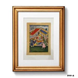 Miniature Painting Of Jahangir In An Open Court