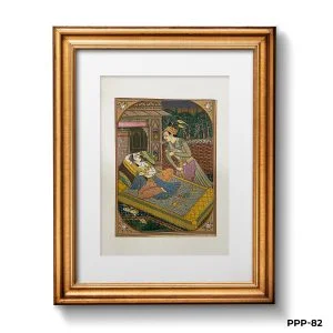 Miniature Painting Of Jahangir With Courtesans