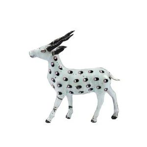 A figurine of antique mughal silver enamel deer
