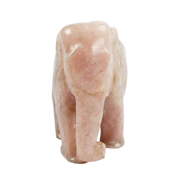 Very intricately carved elephant in rose quartz