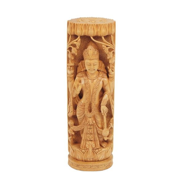 A mirror image double figurine carved in mango