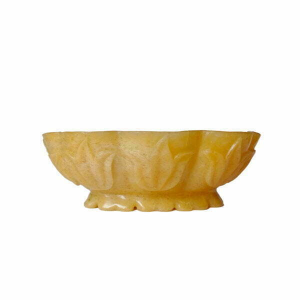Carved Yellow Agate Bowl